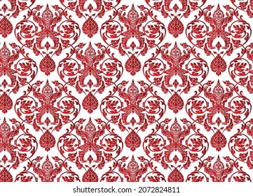Tradition Thai art Garuda pattern background texture. Graphic vector