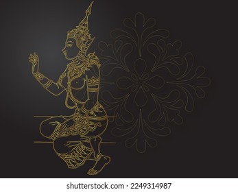 tradition thai buddha jewelry outline