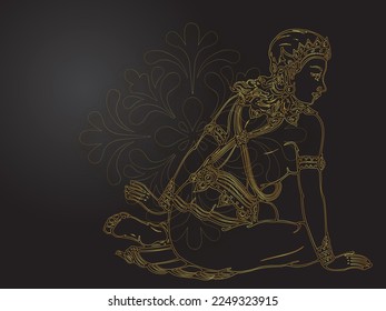tradition thai buddha jewelry outline