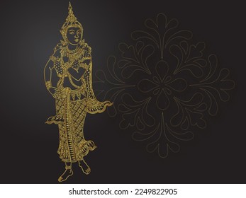 tradition thai buddha jewelry outline