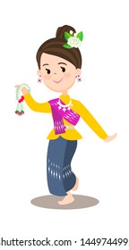 Tradition Thai Dancing Female Vector