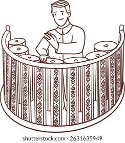 Tradición tailandés hombre jugando peng mang Clipart