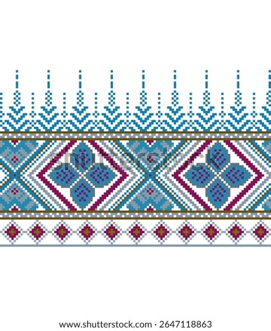 Tradition Ukrainian Cross Stitch Vector Design