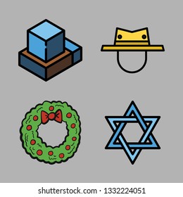 tradition vector icon set