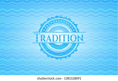 Tradition water wave concept emblem background.