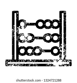 traditional abacus distressed icon symbol