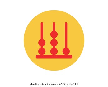 traditional abacus mathematical calculation flat icon