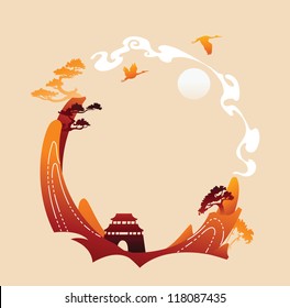 Traditional abstract asian background