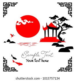 Traditional abstract chinese background: black and red