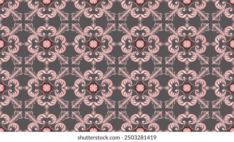Traditionelle abstrakte florale nahtlose Muster. Textiles Muster, Fliesenmuster Florales nahtloses Design, Motiv im Volksstil, für den Druck entworfen.