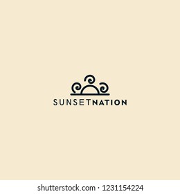 Traditional Abstract maori sunset swirl Fiji logo design inspiration custom logo design