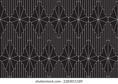Traditional of abstract pattern. Design ethnic black and white colors. Design print for illustration, texture, textile, wallpaper, background. Set 8