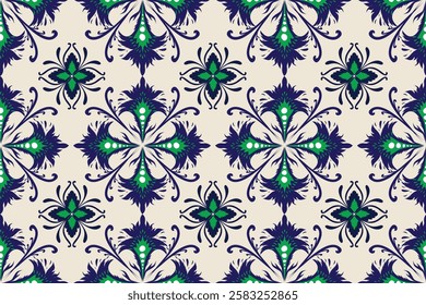 Traditional abstract seamless textile pattern