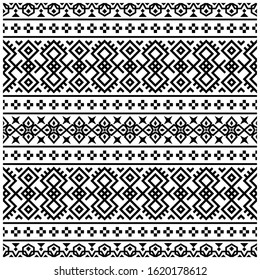Traditional abstract tribal motifs seamless pattern design vector. design For Background, Frame, Border or Decoration. Ikat, geometric pattern, native Indian, Navajo, Inca Design