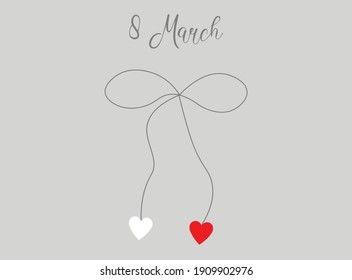 A traditional accessory for holiday of early spring in Romania and Moldova, red and white, Spring season, 1 March, 8 March, symbol, art, cute decoration, gift, design, isolated, vector illustration