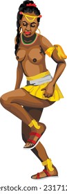 Traditional African Dancer Girl People Action Vector