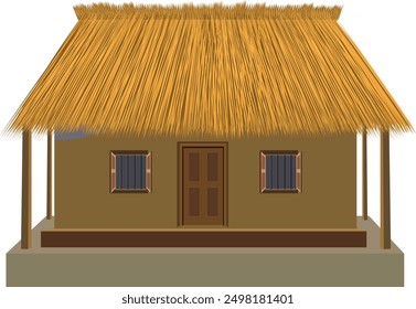 Traditional African hut Isolated on white background