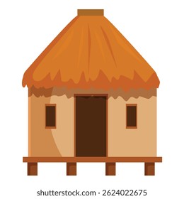 Traditional african hut with thatched roof and stilts, showcasing simple yet effective building techniques