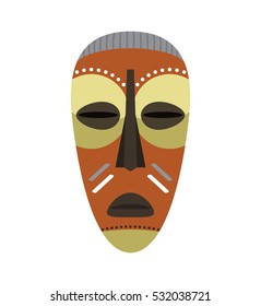 Traditional African Mask. an icon in a flat style isolation on a white background. easy to use