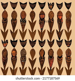 Patrón tradicional africano - Mano decorativa pintada - Pincel