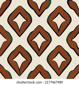 Traditional African Pattern - Decorative Naive Hand Painted  - Brush