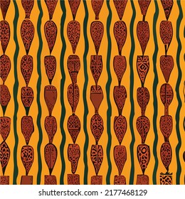 Traditional African Pattern - Decorative Naive Hand Painted  - Brush