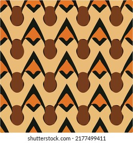 Traditional African Pattern - Decorative Naive Hand Painted  - Brush