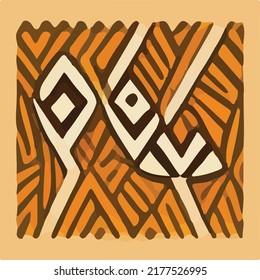 Traditional African Pattern - Decorative Naive Hand Painted  - Brush