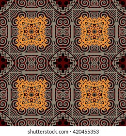 Traditional African Tribal Kitenge Inspired Seamless Pattern