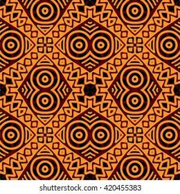 Traditional African Tribal Kitenge Inspired Seamless Pattern