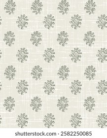 Traditional Ajrakh Pattern, grey Hand Block Print, Batik Print, Indian Textile half white Background, Kalamkari Print, Hand Draw Textile Pattern, Textile