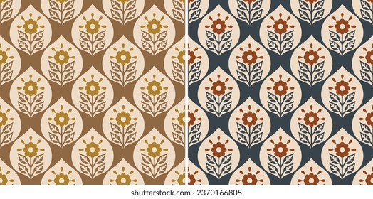 Traditional Ajrakh Pattern, Hand Block Print, Batik Print, Indian Textile Background, Floral Background, Kalamkari Print, Madhubani pattern, Textile Printing Surface Background.