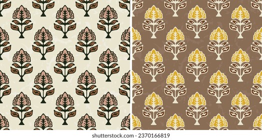 Traditional Ajrakh Pattern, Hand Block Print, Batik Print, Indian Textile Background, Floral Background, Kalamkari Print, Madhubani pattern, Textile Printing Surface Background.