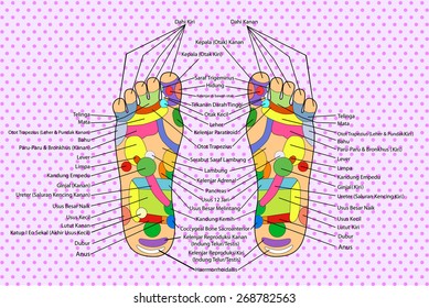 Traditional alternative heal, Acupuncture - Foot Scheme (Indonesia Language)