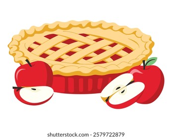 Traditional American Apple Pie with Sweet Apples