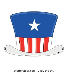 Traditional american hat 4th of July Vector illustration