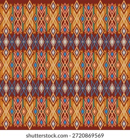 Os padrões têxteis americanos tradicionais são caracterizados por cores vibrantes e desenhos geométricos simbólicos, criando um belo efeito visual.