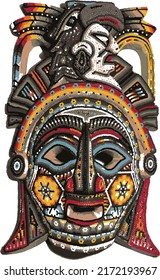 Traditional Ancient Colorful Mayan Mask