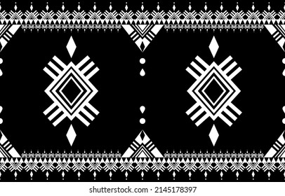 Traditional ancient geometric pattern design Geometric ethnic pattern black and white color. Design for fabric, curtain, background, carpet, wallpaper, clothing, wrapping 