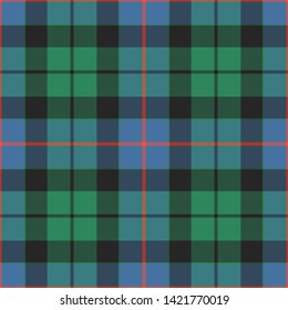 The Traditional Ancient Tartan of the Scottish Clan Morrison. Seamless pattern for fabric, kilts, skirts, plaids