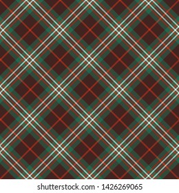 The Traditional Ancient Tartan of the Scottish Clan Scott Brown. Seamless pattern for fabric, kilts, skirts, plaids. Diagonal cell