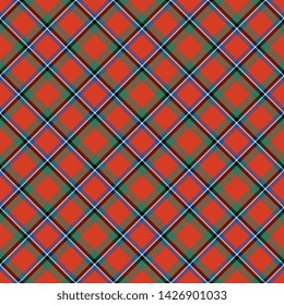 The Traditional Ancient Tartan of the Scottish Clan Sinclair. Seamless pattern for fabric, kilts, skirts, plaids. Diagonal cell