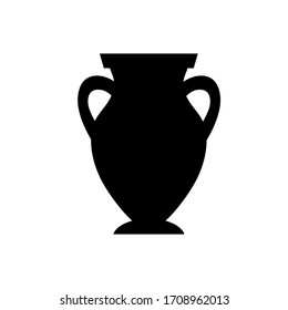 Traditional ancient vase on white background. Greek Monument of ancient culture. EPS 10.