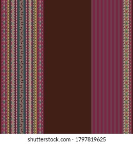 Traditional Andean fabric. Vector weave imitation. Seamless textile print. Tribal ornaments. Tarabuco, Bolivia, South America