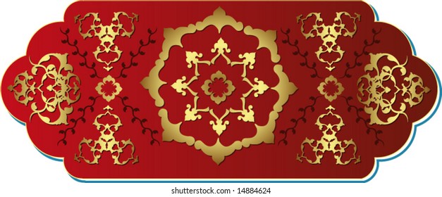 Traditional antique ottoman turkish tile illustration design