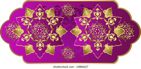 Traditional antique ottoman turkish tile illustration design