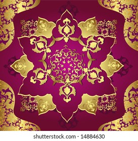 Traditional antique ottoman turkish tile illustration design