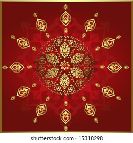 Traditional antique ottoman turkish tile vector design