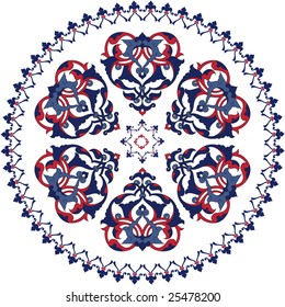 Traditional antique ottoman turkish tile illustration design