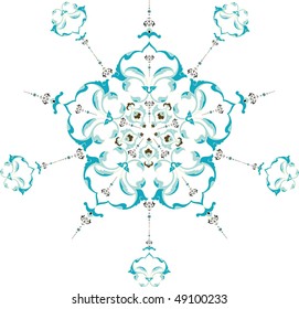  Traditional antique ottoman turkish tile illustration design